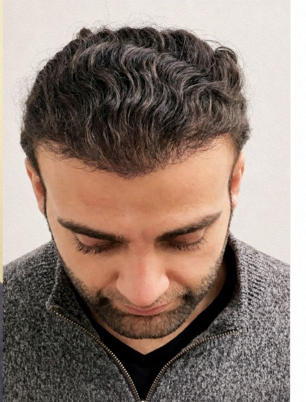 Frontal and mid-scalp — after