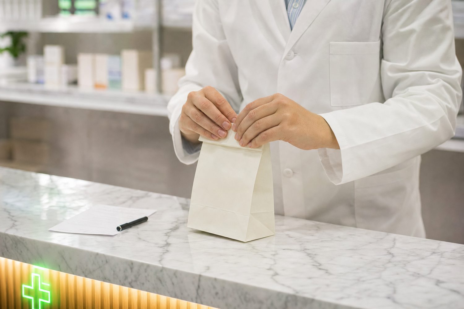 Your medication, bagged and explained at the counter