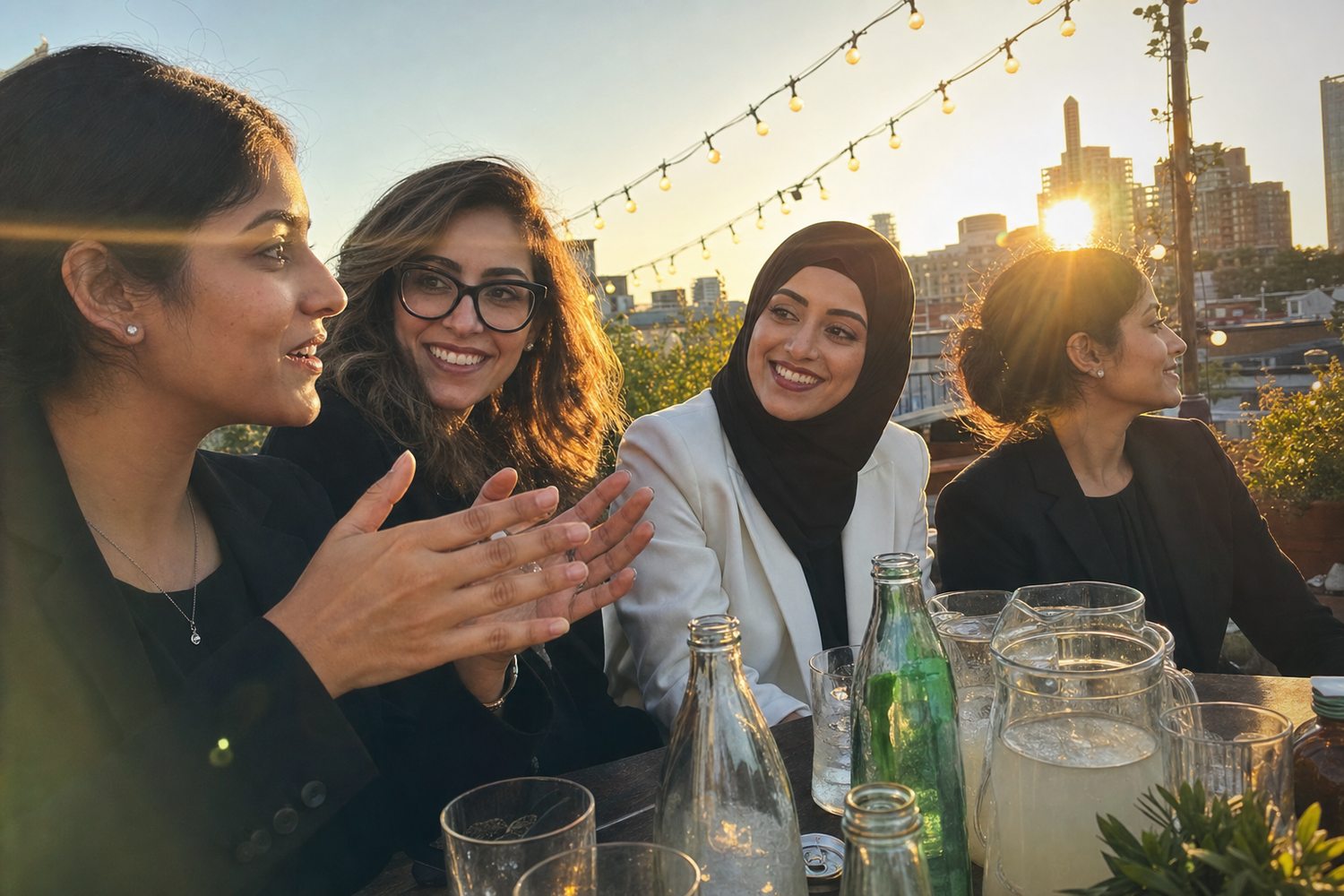 The summer rooftop evening (illustrative)
