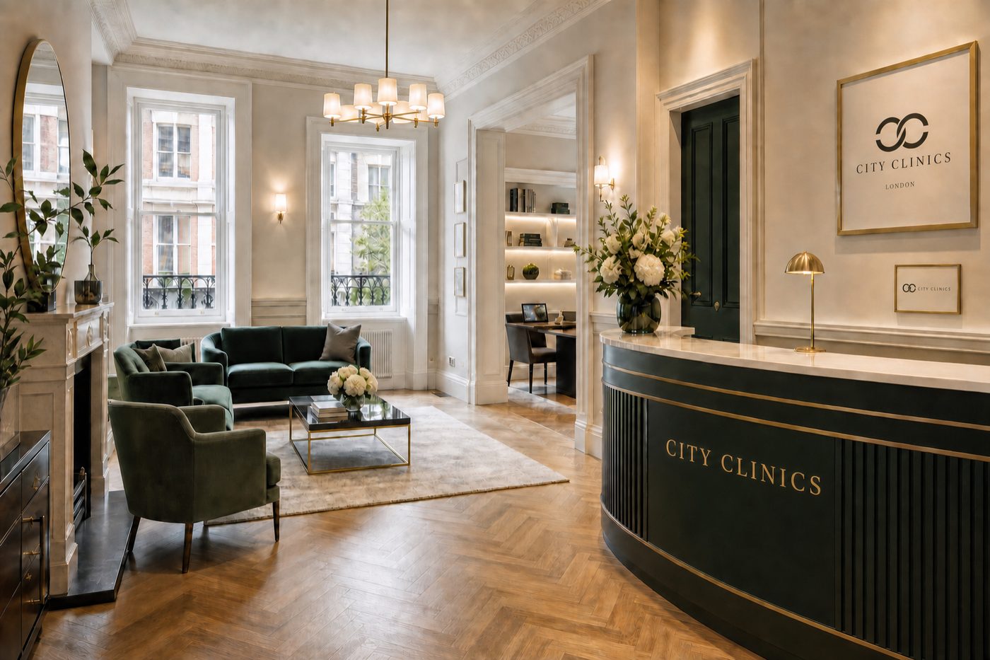 Consultation suite at City Clinics, 82 Harley Street