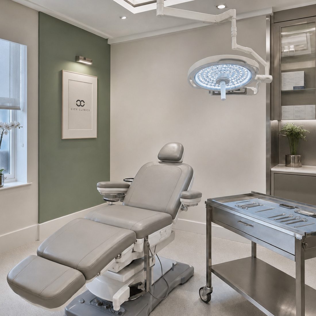 The private operating theatre at 82 Harley Street