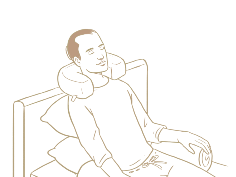 illustration on how to support head after hair transplant surgery