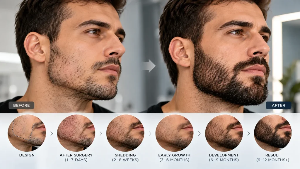 Beard Transplant Before and After: Results Timeline | City Clinics